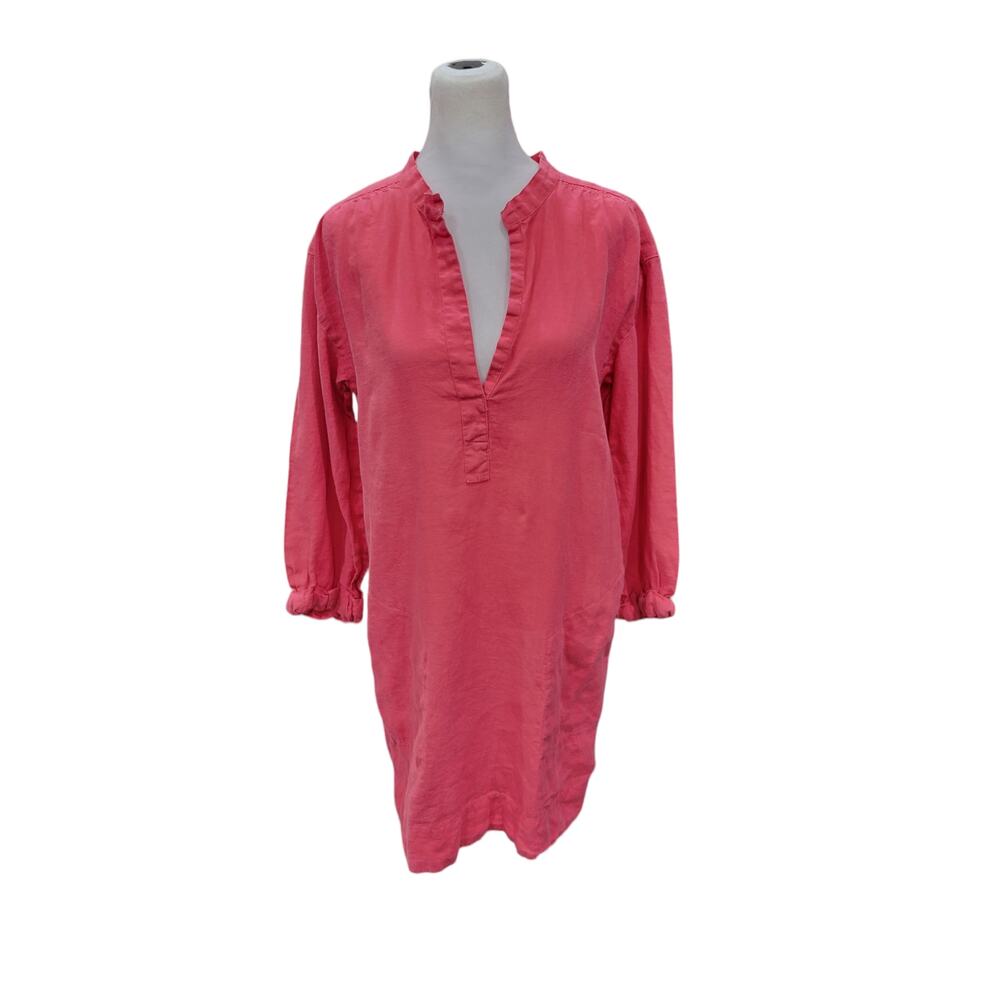 Garnet Hill Linen Shift Dress Women’s Size 2‎ Sleeveless Pockets Casual Summer